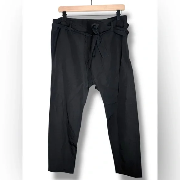 Nili Lotan Slouchy Crop Wrap Tie Belt Linen Blend Pants Trousers Black Sz‎ 6 - Picture 5 of 10